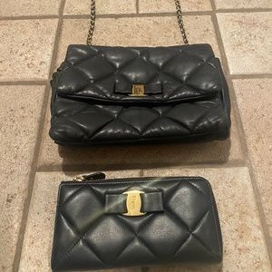Designer crossbody and matching wallet